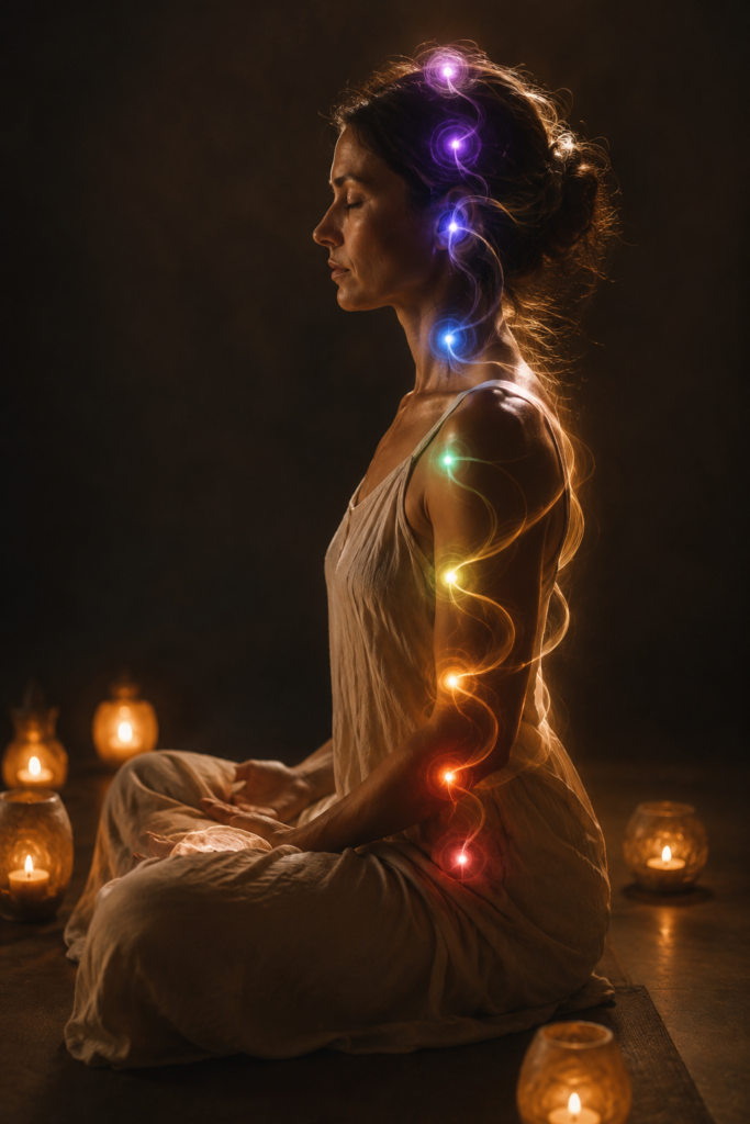 Przebudzenie Kundalini – wężowa energia unosząca się wzdłuż kręgosłupa przez siedem czakr