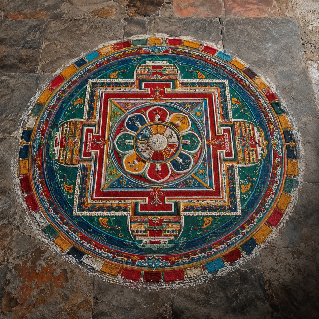 Mandala – kolorowa mandala z piasku w tradycji buddyjskiej